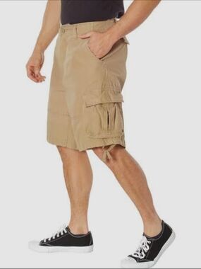 DTEK Men's Khaki Cargo Shorts - Casual Utility Style